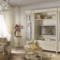 Modern design of the living room in classic traditions