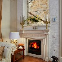 Decorative fireplace with polyurethane moldings