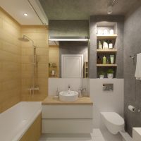 Niche in the bathroom with integrated shelves