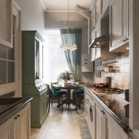 Narrow Provence style kitchen