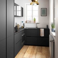 Black corner kitchen set