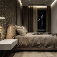 Dark gray bedroom interior