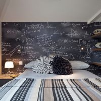 Blackboard over the head of the bed