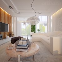 Chambre lumineuse dans le style du minimalisme