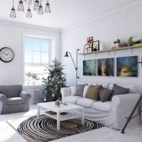 Bright room in Scandinavian style