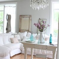 Upholstered furniture with white covers