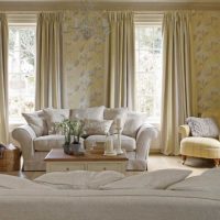 Cream shades on the windows of the living room