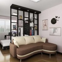 Black shelving in a bright room
