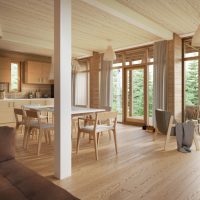 Design of a kitchen-dining room in a country house