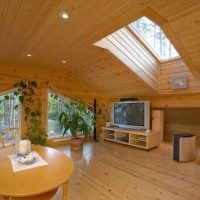 Finishing the attic with natural wood