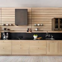Linear wood kitchen