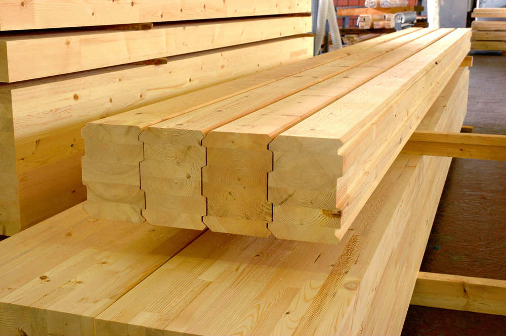 Pile of laminated veneer lumber