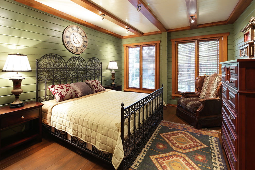 American country style private house bedroom interior