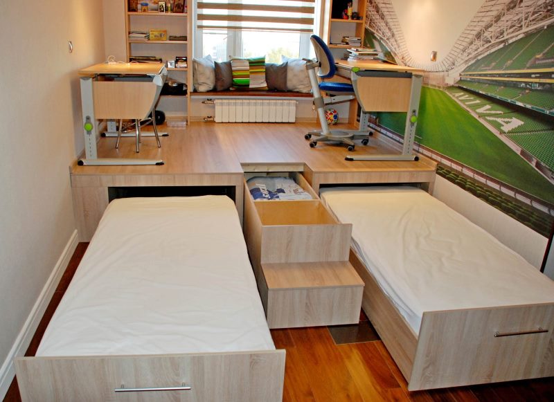 Children's room with pull-out beds
