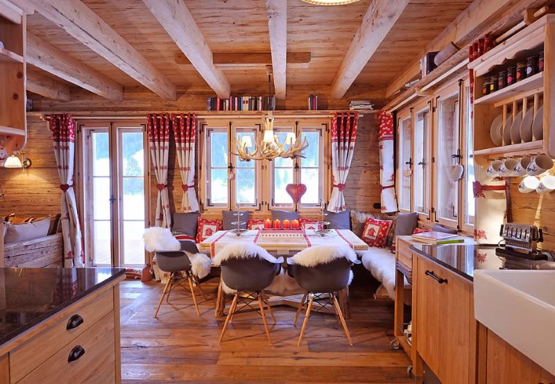 Alpine chalet-style kitchen