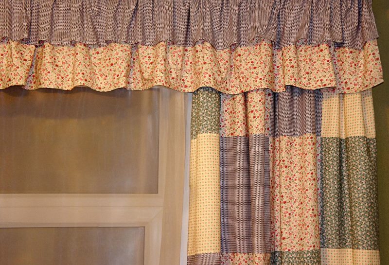 Curtains from rags of fabric of various coloring