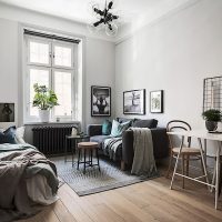 Scandinavian style studio apartment decoration