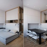 Convertible bed with dining area