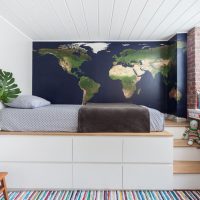 Decorating a wall with a map