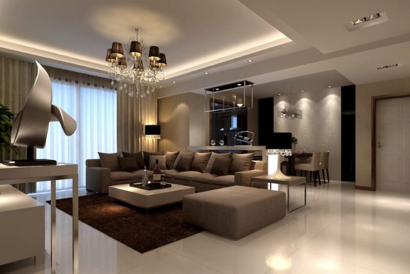 Organization of comfortable lighting in the living room
