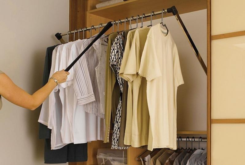 Folding hanger in a large compartment of the wardrobe