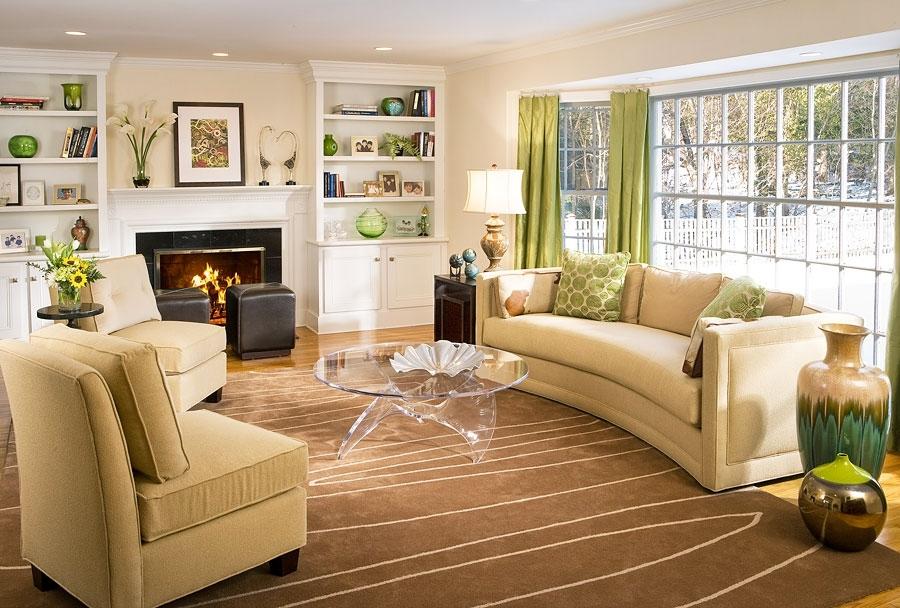 Upholstered furniture with cream upholstery in a bright living room