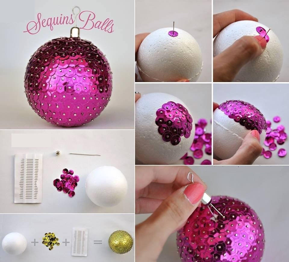 The process of manufacturing Christmas balls made of foam