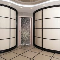 Two radius cabinets with sliding doors