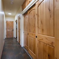 Wooden doors of the built-in wardrobe