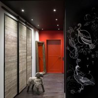 Conception de couloir avec plafond noir