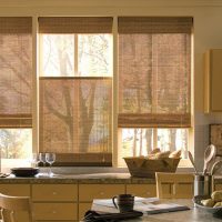 Bamboo curtains in the design of the kitchen