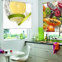 Decoration of the kitchen with photo printing curtains