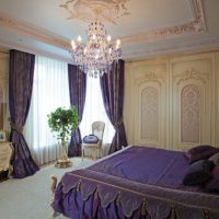Dark purple textile in the design of the bedroom