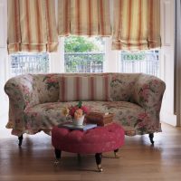 Fabric cover with flowers on a classic sofa