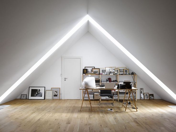 Workplace in the attic of a country house