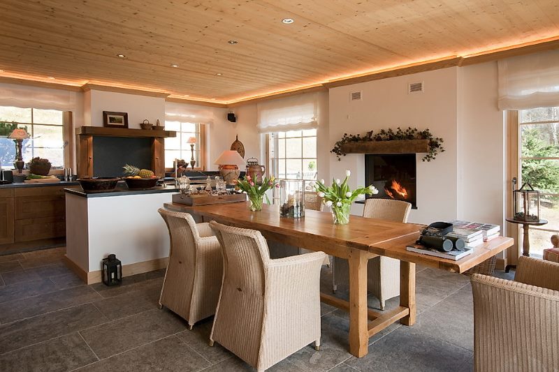 Chalet style bright kitchen interior