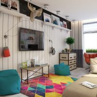 Design of a modern nursery in a panel house apartment