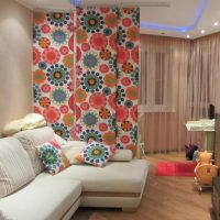 Zoning the room with Japanese curtains