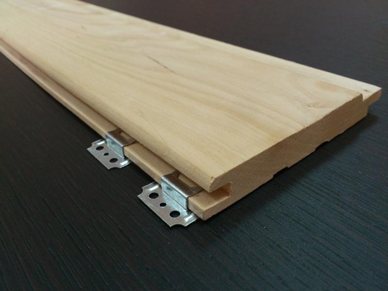 Kleimers on a pine board imitation timber