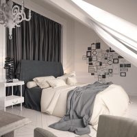 Design a bedroom in a furnished attic