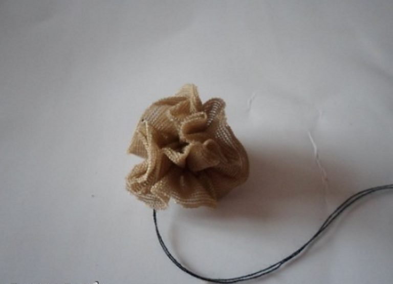 Decorative flower from a piece of old tights
