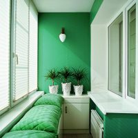 Le design du balcon en vert