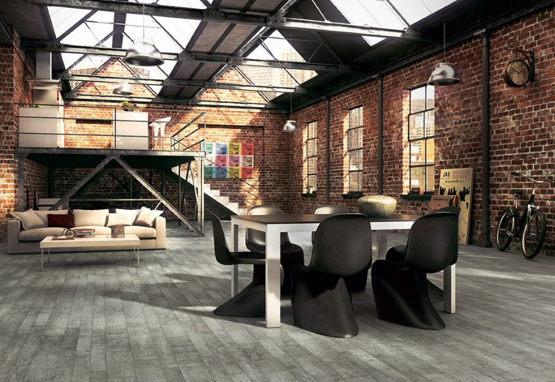 Interior of a private house in industrial style