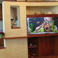 Lightweight partition with a flat aquarium