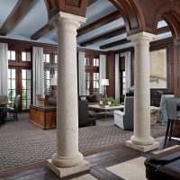 Two columns in the living room of a private house