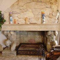 Ancient Greek fireplace decor