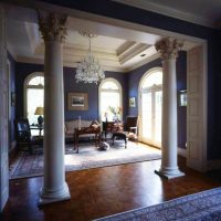 Ancient Greek columns in the interior of a private house