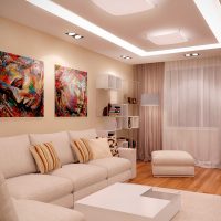 Salon design avec plafond superposé
