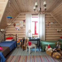 Dressing a children's room in the attic of a private house