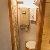 Towel rack in the bathroom of a summer house
